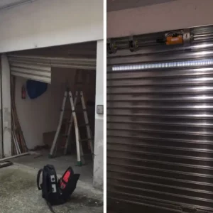 Riparazione serranda prima e dopo